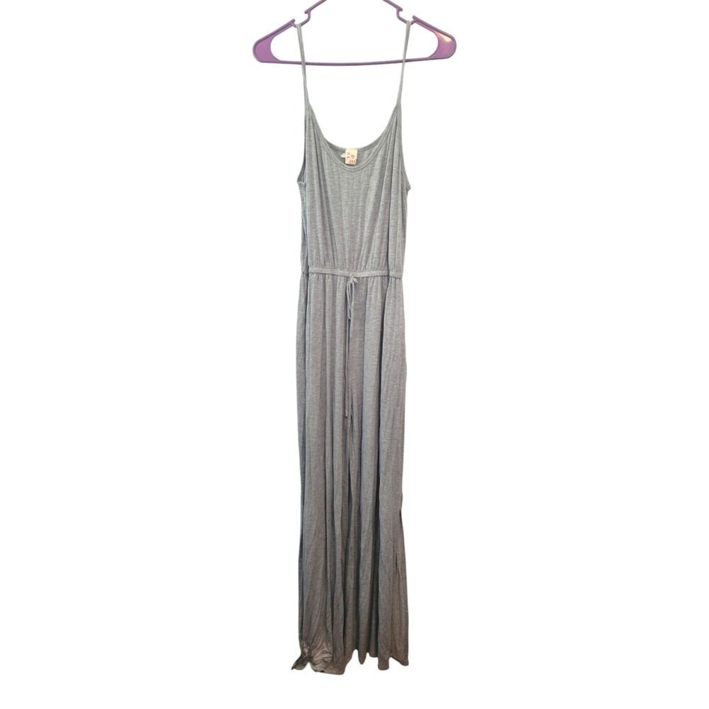 7th Ray Split Hem Gray Jumpsuit Size Large